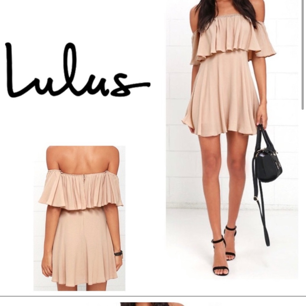 LULU’S YOUNG AND IN LOVE OFF-THE-SHOULDER DRESS
